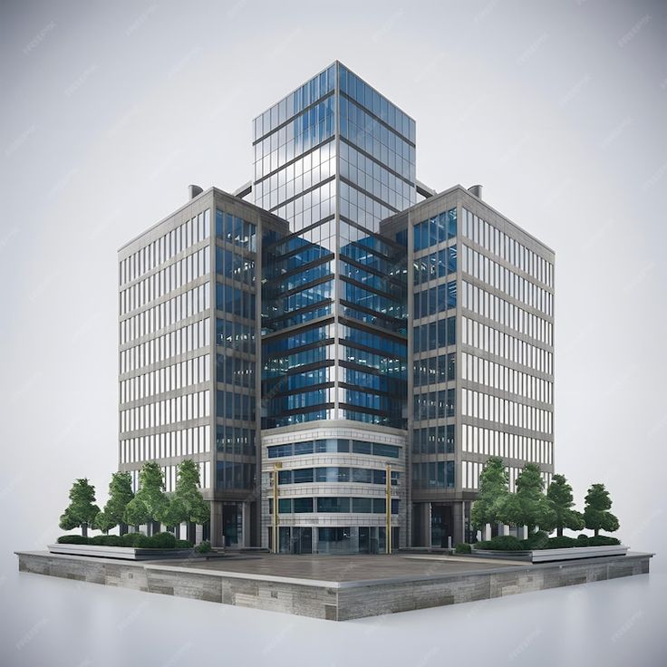 A picture of a real estate commercial office building modern architecture exterior _ Premium AI-generated image